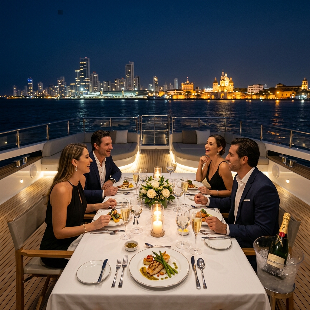 CENA EN YATE Cartagena Bachelor Party - Despedidas de Soltero VIP